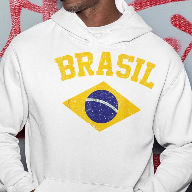 Brazilian National Flagintage Patriotic Football Brazil Green Kapuzenpullover Lustige Geschenke