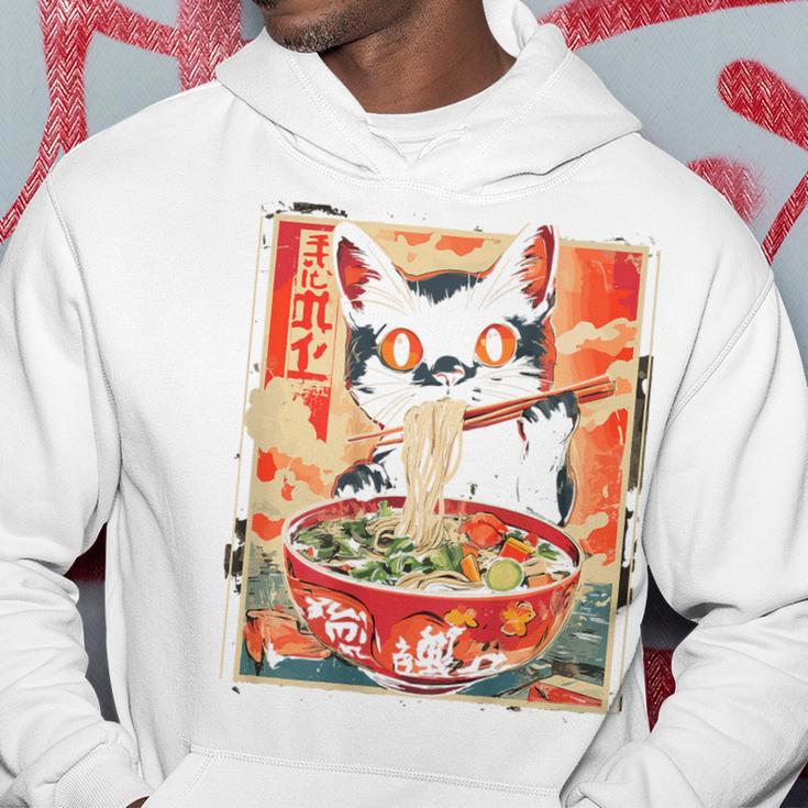 Cat Ramen Noodle Japanese Backprint Kapuzenpullover Lustige Geschenke