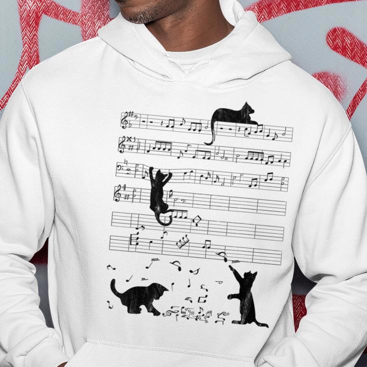 Cute Cat Music Noteintage Notes Musician Kapuzenpullover Lustige Geschenke