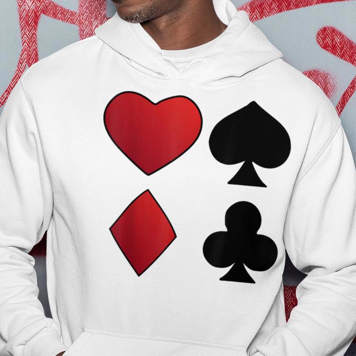 Poker Playing Cards Cross Heart Motif Card Fun Kapuzenpullover Lustige Geschenke