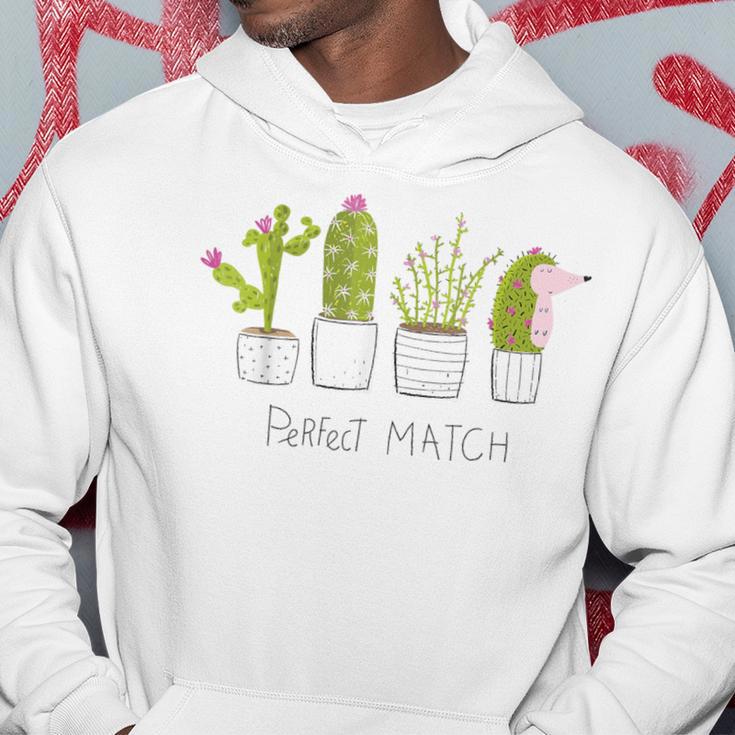 Hedgehog Hedgehog Perfect Match Cacti Kapuzenpullover Lustige Geschenke