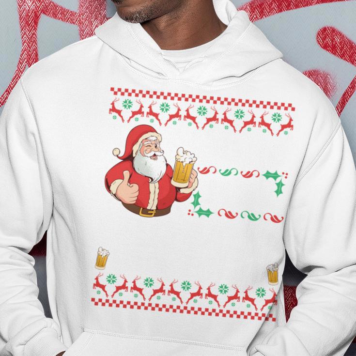 Hoho Hol Mir Mal Ein Bier- Christmas Long-Sleeved Kapuzenpullover Lustige Geschenke