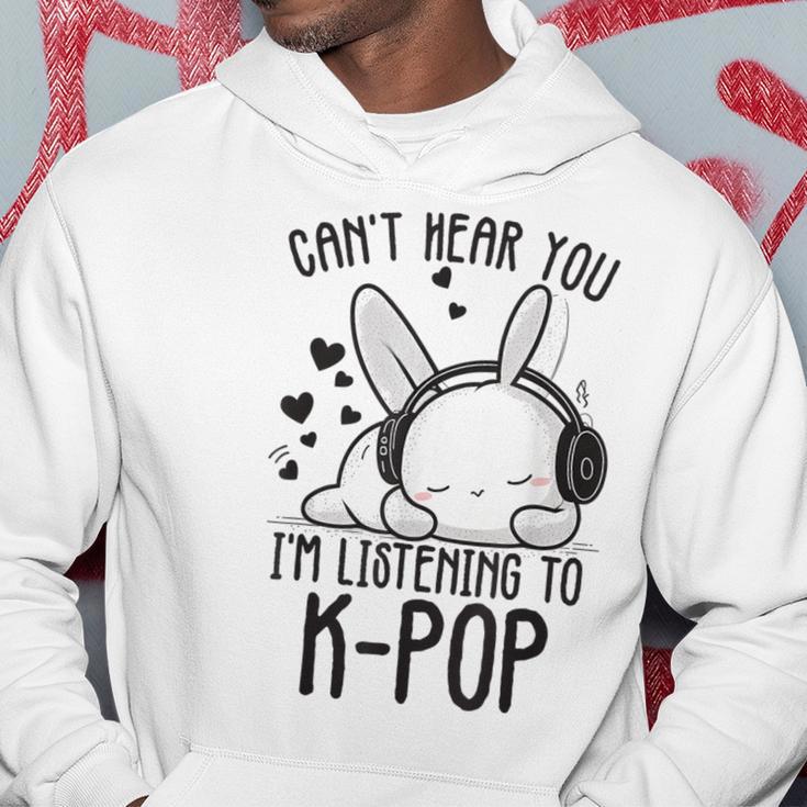 Ich Kann Dich Nicht Hören Ich Hörre Zu Kpop Rabbit K-Pop Gray Kapuzenpullover Lustige Geschenke