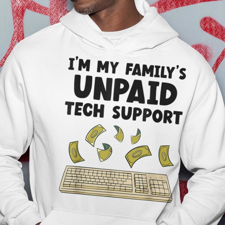 I Am The Unpaid Technical Support My Family Nerd Geek It Computer Gray Kapuzenpullover Lustige Geschenke