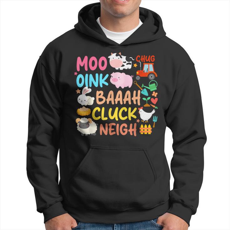 Animaux De La Ferme Sons Oink Baa Neigh Cluck Moo Toddler Farmer Sweat à capuche