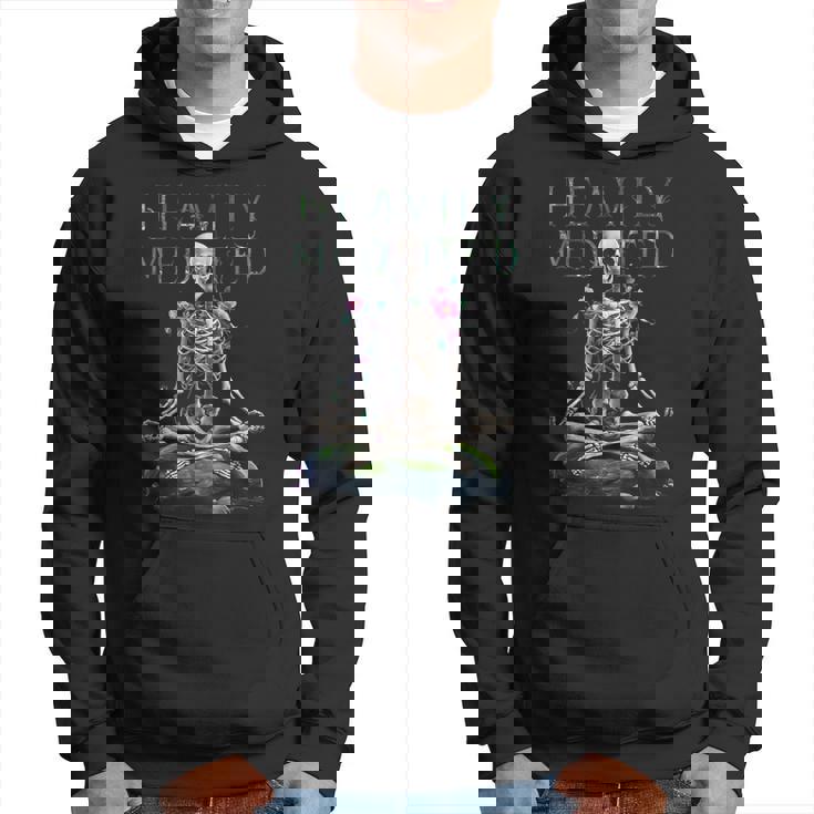 Camisa Desgastada De Meditación De Yoga Con Esqueletos Muy Meditados Sudadera