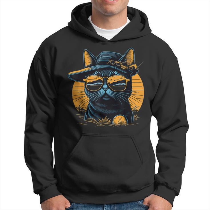 Sweat à Capuche Motif Chat Bonbon Avec Lunettes Roses Et Bandana - Style Kawaii, Mignon - Pour Femmes Et Filles