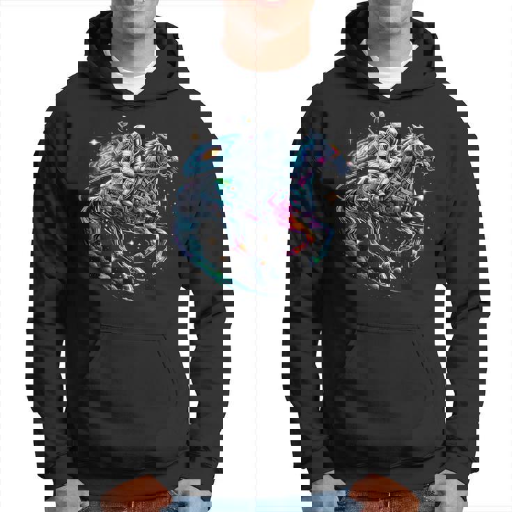 Cool Galaxy Jockey Astronaute Sur Les Courses Hippiques Sweat à capuche