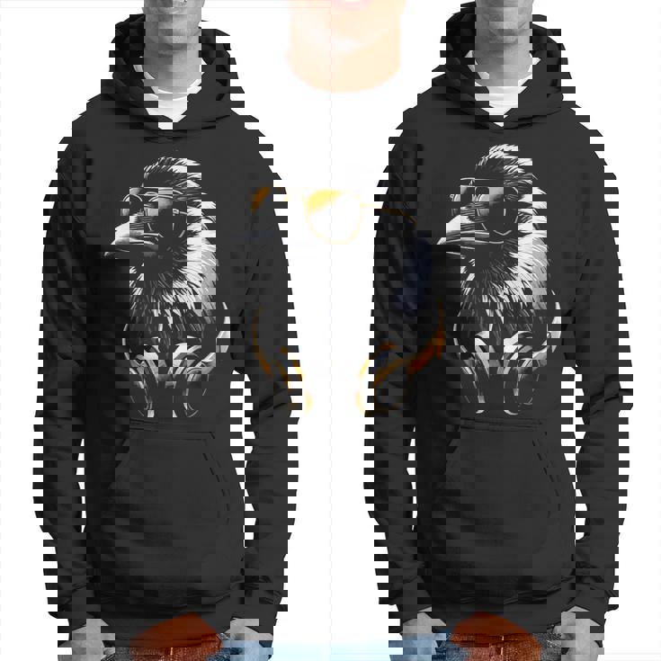 Cuervo Con Gafas De Sol Y Auriculares Dj Sudadera