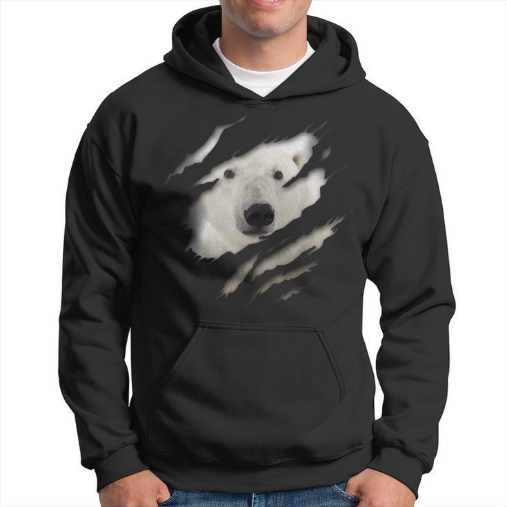 Cute Polar Bear Face Animal Rider Polar Bear Ripped Kapuzenpullover