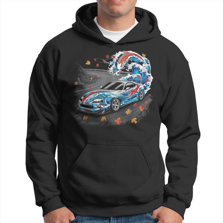 Sweat à Capuche Avec Motif Voitures De Drift Japonaises JDM - Style Rétro Tokyo De Nuit, Pour Fans D'automobile