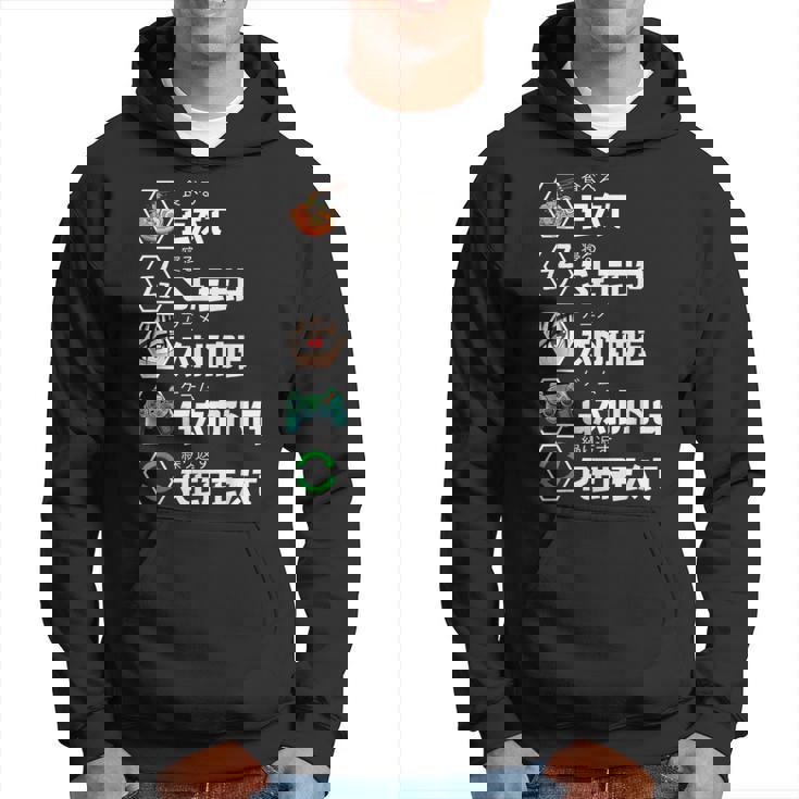 Eat Sleep Anime Gaming Repeat Sudadera
