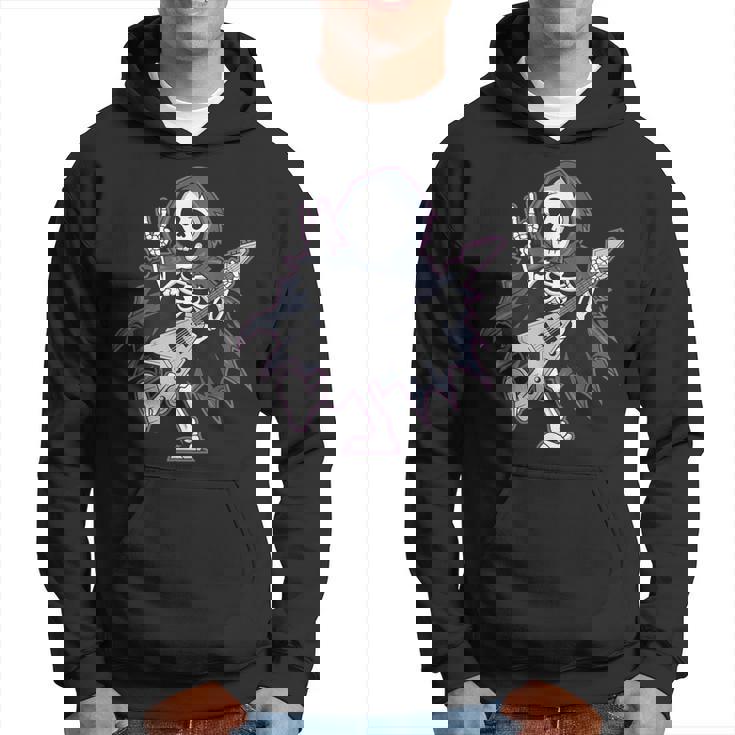 Esqueleto Calavera Guitarra Rock En Heavy Metal Diablo Cuernos Música Sudadera