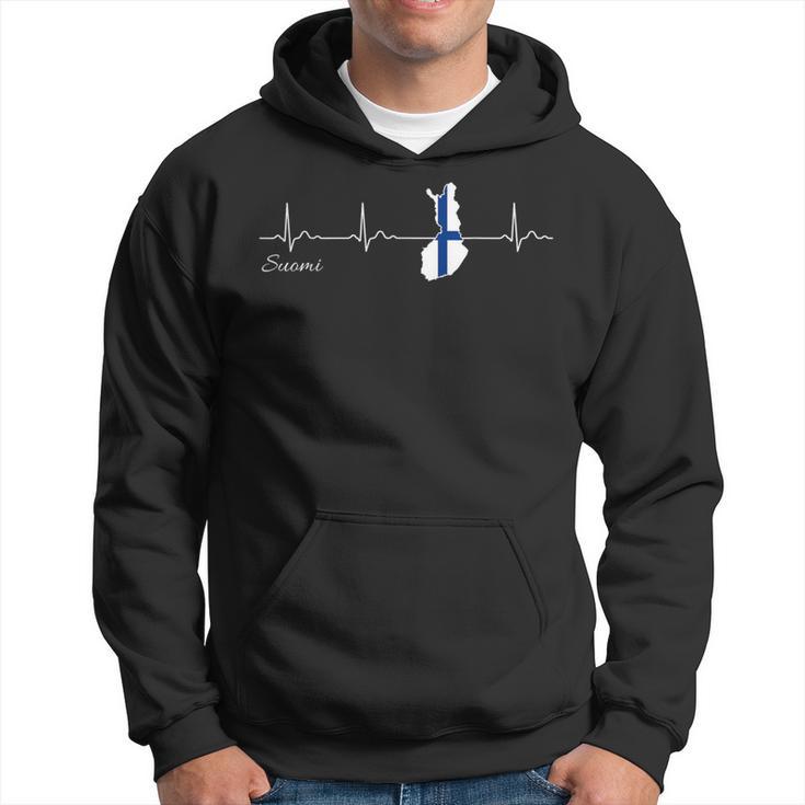 Finland Suomi Heartbeat I Love Finland Flag Kapuzenpullover