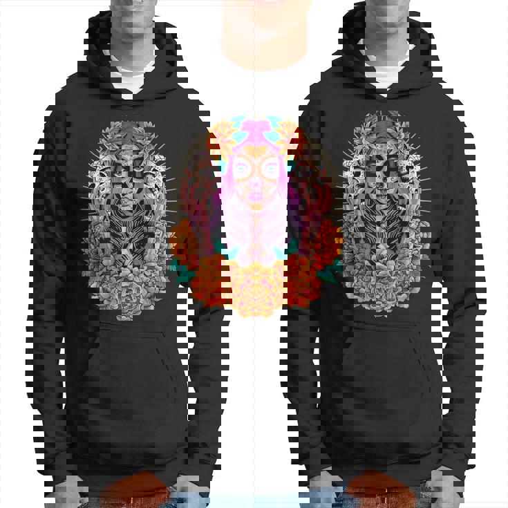 Fleurs De Crâne De La Catrina Dia De Los Muertos Sweat à capuche