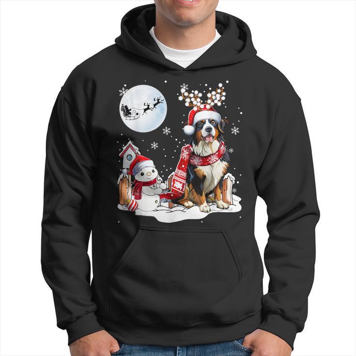 Bernese Mountain Dog Christmas Snowman Xmas Lights Kapuzenpullover