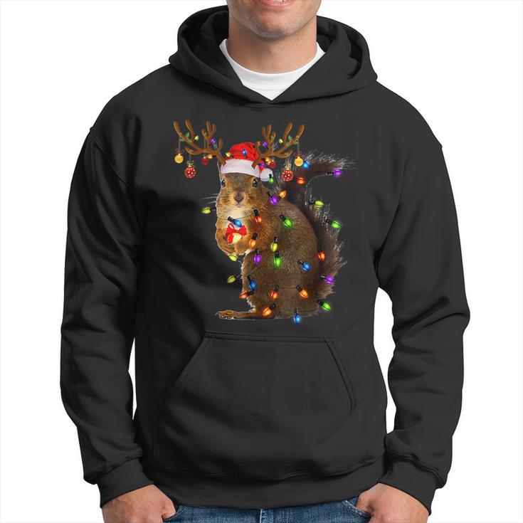 Squirrel Christmas Tree Lights Reindeer Christmas Kapuzenpullover