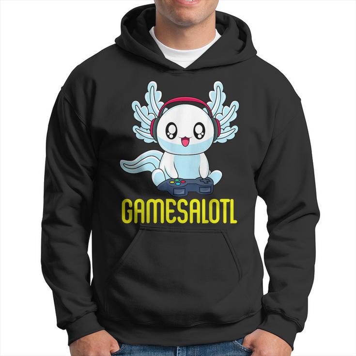 Gamesalotl Gamesolotl Gamer Gaming Axolotl Playsalotl Kapuzenpullover