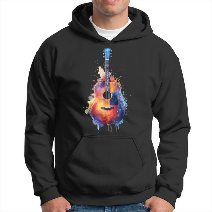 Guitar Splash Watercolour For Guitarists Electric Guitars Kapuzenpullover