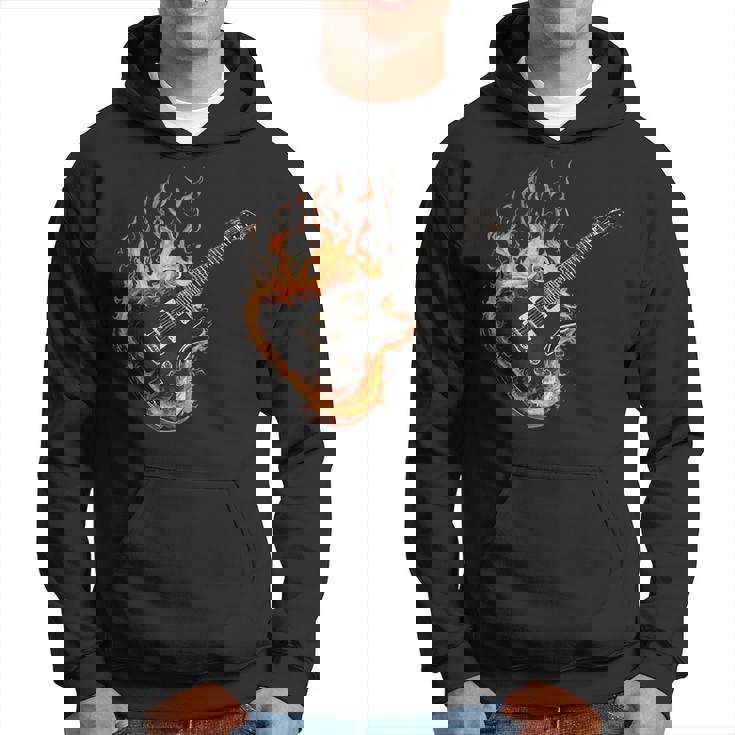 Guitarras Dibujo Guitarrista Ardiente Guitarra Guitarra Eléctrica Sudadera