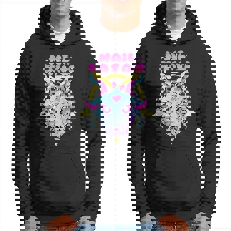 Hail Satan Goat Pentagram Kawaii Pastel Goth Gothiqueêtements Sweat à capuche