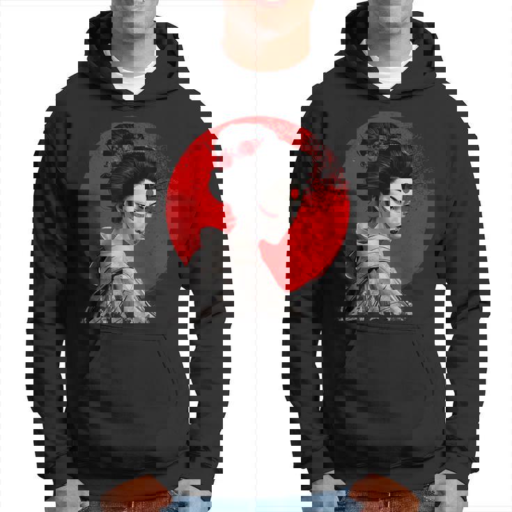 Impresionante Geisha Samurai Pintura Japonesa Tradicional A Sudadera