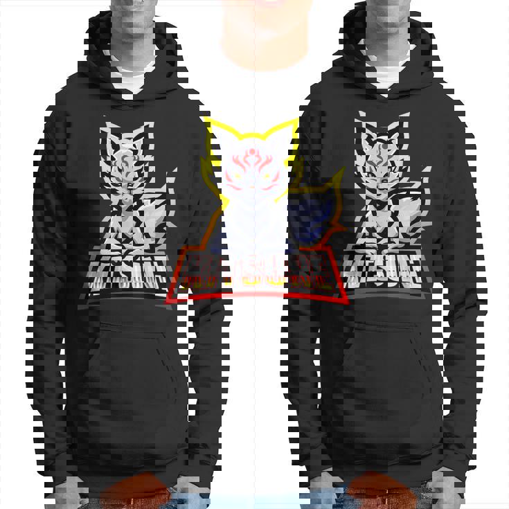Kitsune Máscara Con Logotipo De Fox De 9 Colas Sudadera