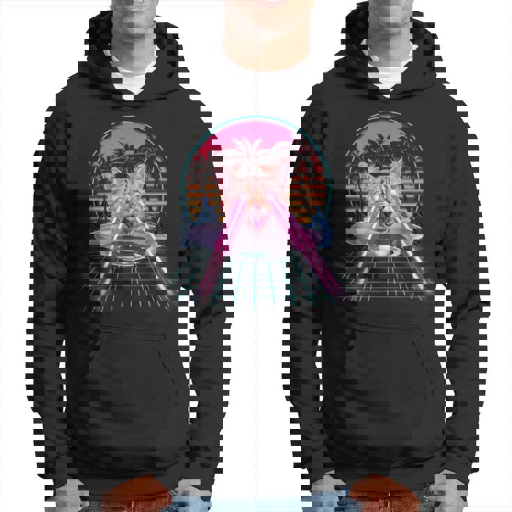 Laser Cat Eyes Kitten Ufo Retro 80S Cats Lovers Sudadera