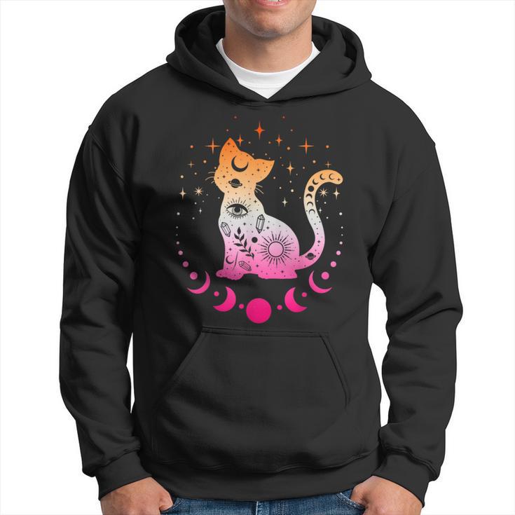 Lesbian Astrology Cat Moon Phases Lesbian Flag Kapuzenpullover