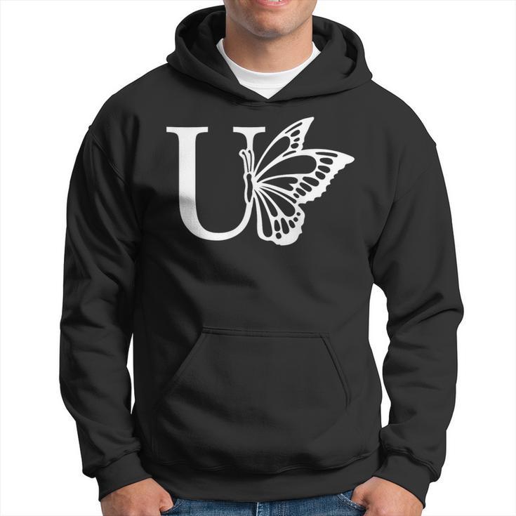 Sweat à Capuche Lettre N Papillon - Personalisé Initiale Monogramme