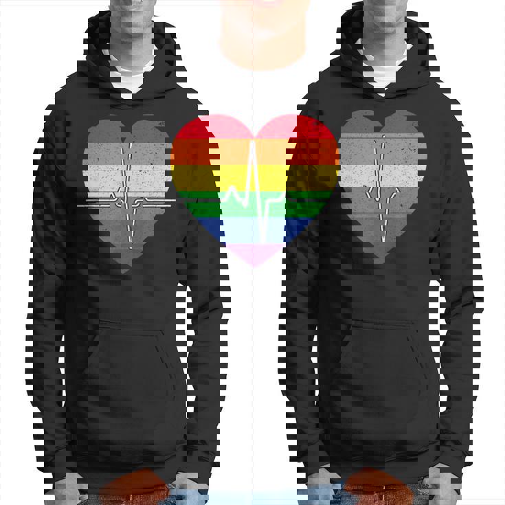 Lgbt Corazón Arcoíris Latido Del Corazón Orgullo Gay Sudadera