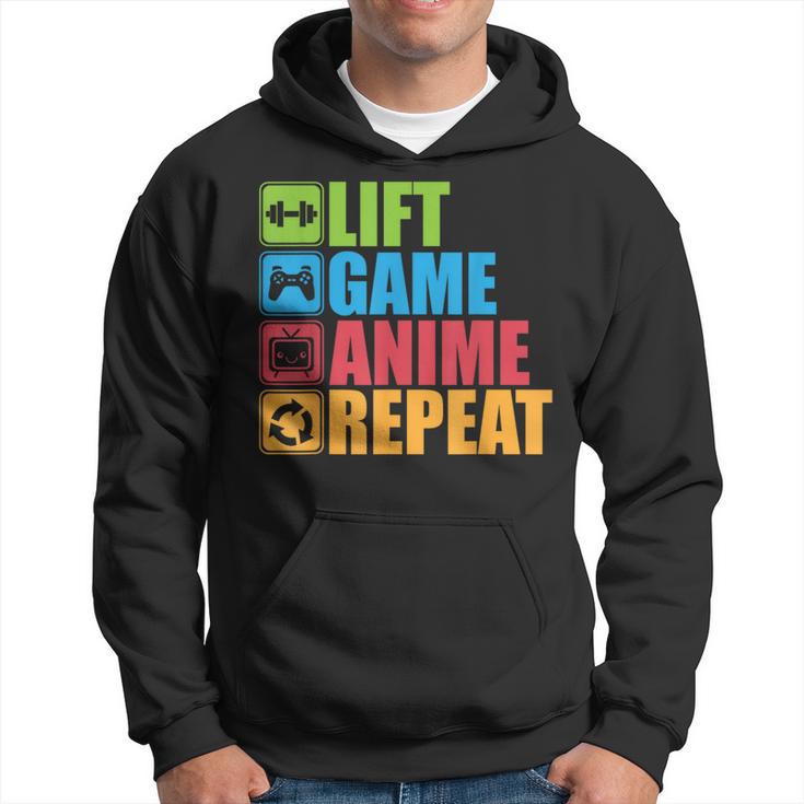 Lift Anime Game Repeat Gym For Geeks And Nerds Kapuzenpullover