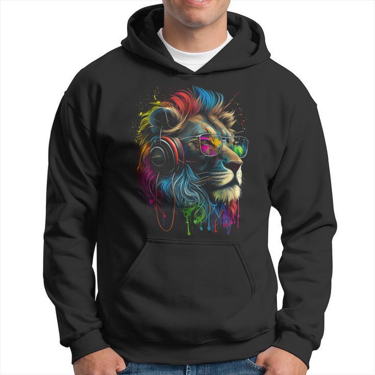 Lion Sunglasses Headphones Party Lion Lovers Lion Kapuzenpullover