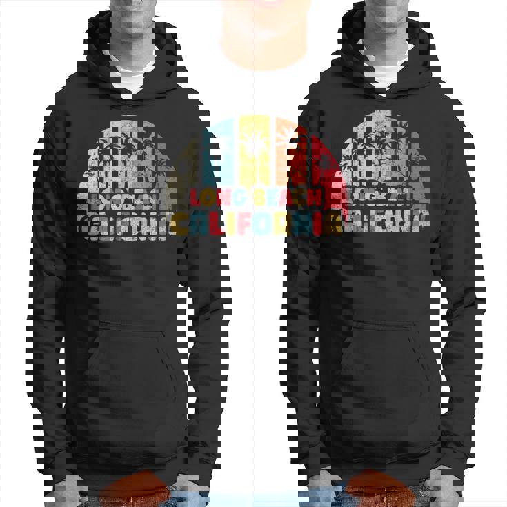 Long Beachintage California Beach Rétro Coucher De Soleil Sweat à capuche