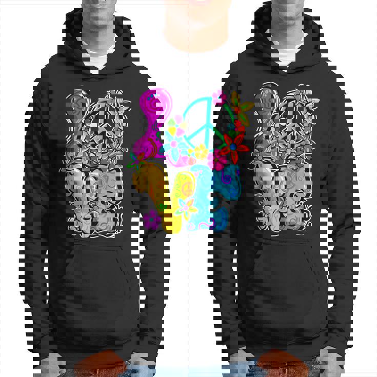 Love Peace Freedom 60S 70S Tie Dyeintage Hippie Costume Sweat à capuche