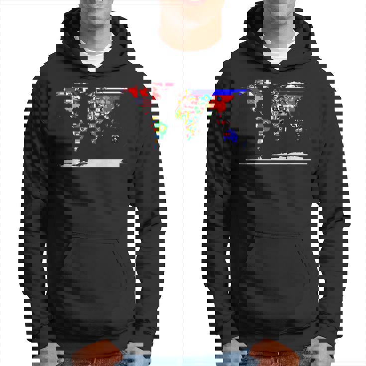 Mapa Del Mundo Y Banderas De Los Países Del Mundo Sudadera