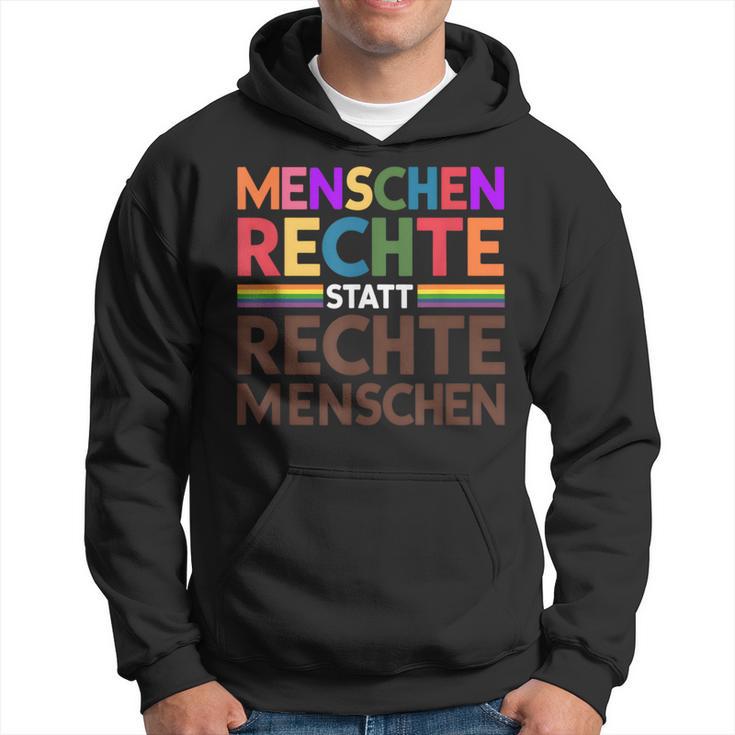 Menschenrechte Statt Rechte Menschen Regenbogen Spruch Kapuzenpullover