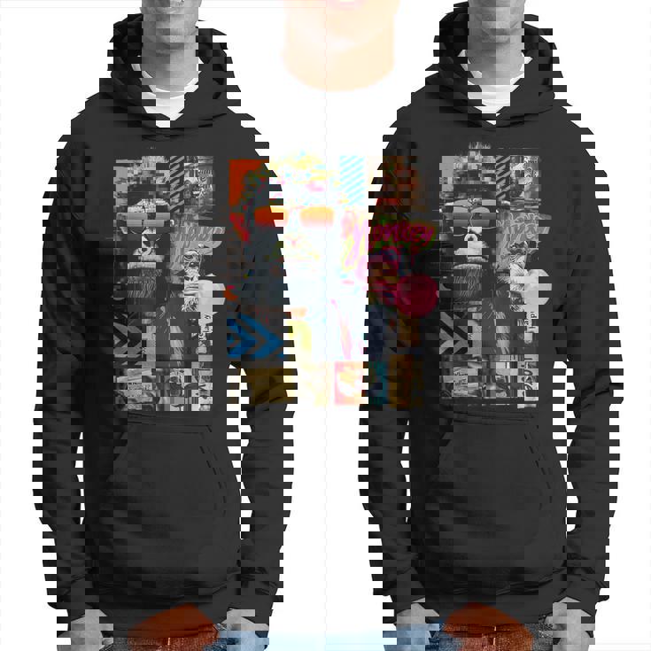 Mono Frontprint Arte Gráfico Animal Obra De Arte Monkey Sudadera
