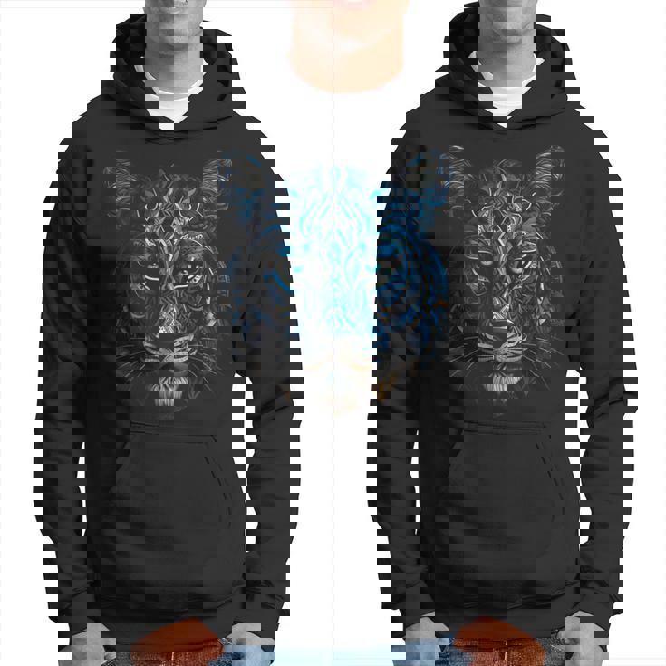Obra De Arte Tigre Ojos Azules Arte Animal Tigre Sudadera