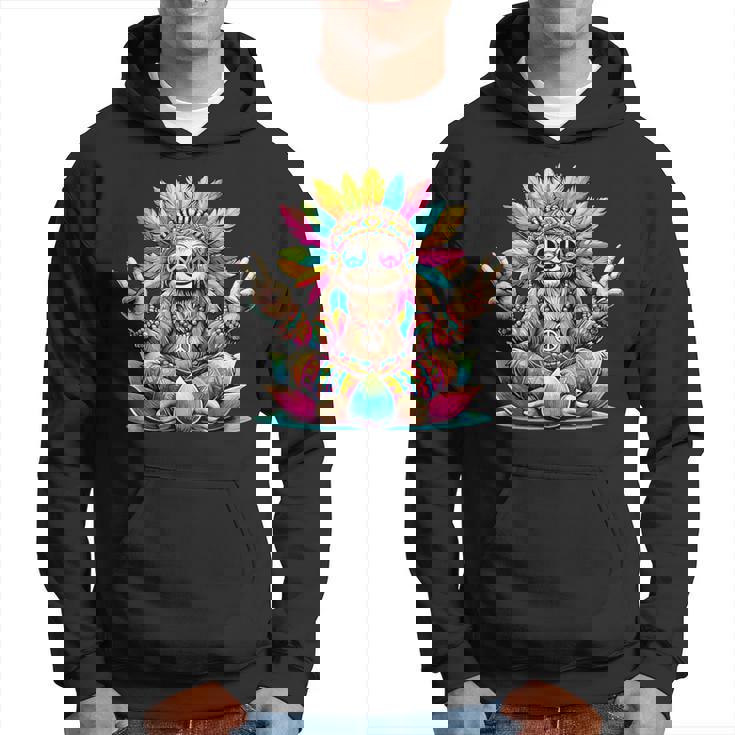 Paresseux Hippie Signe De La Paix Fête Des Années 70 Et Costume Des Années 60 Années 70 Sweat à capuche