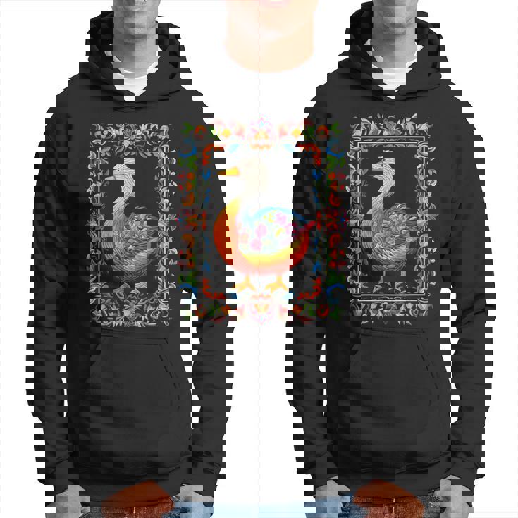 Pato Colorido Arte Flores Gráfico Animal Motivo Pato Sudadera