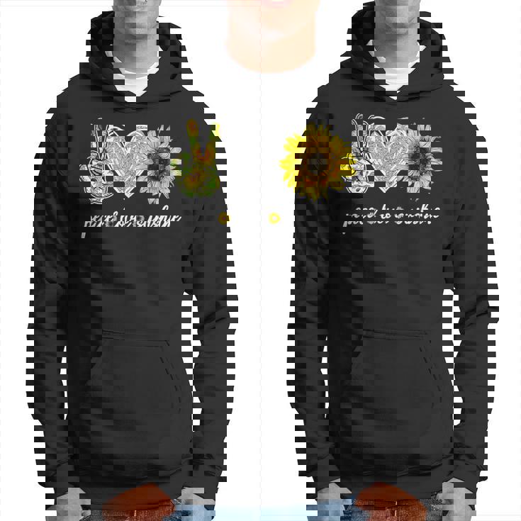 Peace Love Tournesol Hippie Amoureux De Tournesol Sweat à capuche