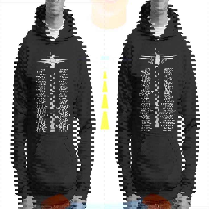 Pilot & Flugzeug Phonetisches Alphabet Geschenk Flughafen Kapuzenpullover