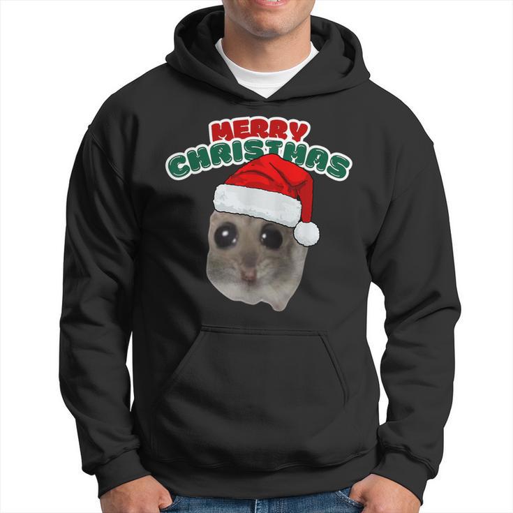 Sad Hamster With Christmas Wishes Kapuzenpullover