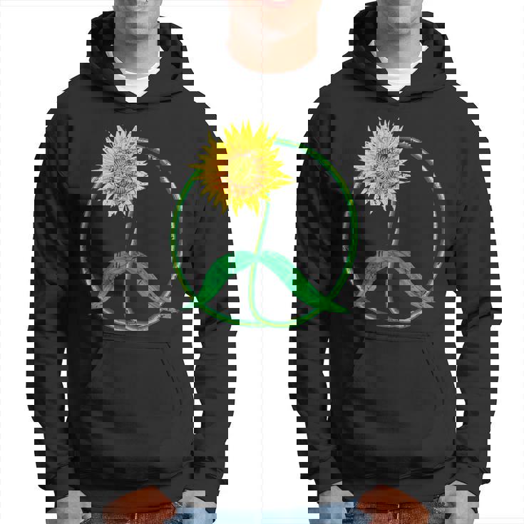 Signe De Paix Tournesol 60S 70S Hippie Fleur Symbole De Paix Sweat à capuche