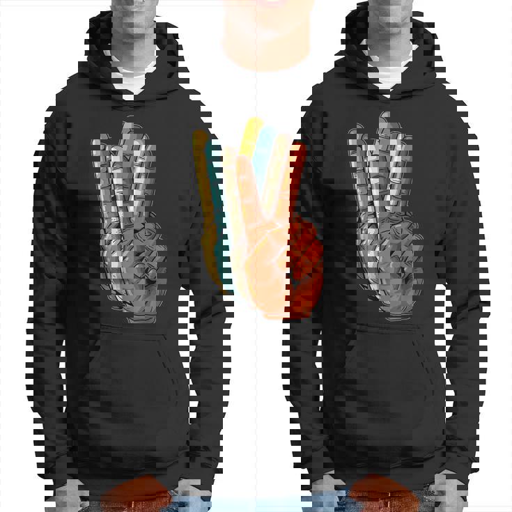 Signo De La Paz Amor Mano Dedo Signo De La Paz Retro Sudadera