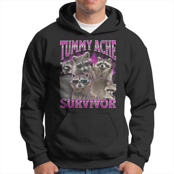 Tummy Ache Survivor Raccoon Meme Bootleg Graphic 90S Kapuzenpullover