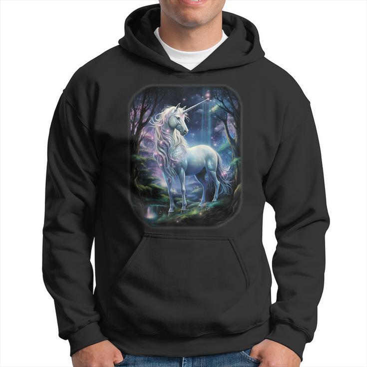 Unicorn Standing In The Forest Fantasy Nature Universe Kapuzenpullover