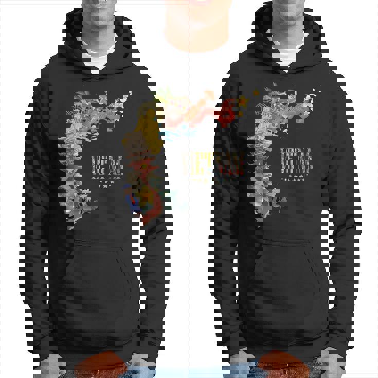 Viajes Asiaietnam Mapa Hanoi Ho Chi Minhacaciones Souvenir Sudadera