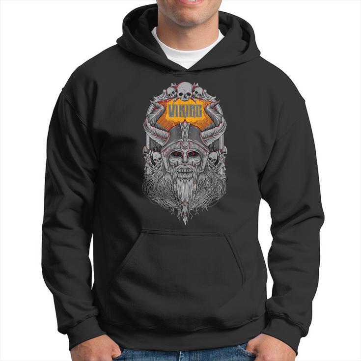 Sweat à Capuche Viking Homme - Motif Tête De Mort, Barbe Et Haches, Style Nordique Dark - 4